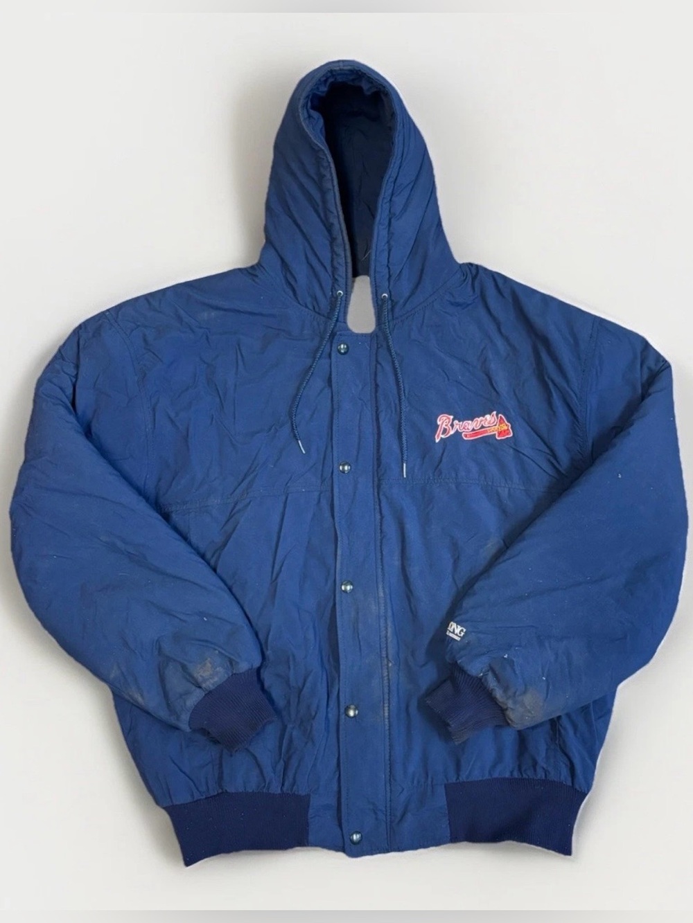 Vintage 1990s Atlanta Braves DeLONG Hooded Jacket #5831
